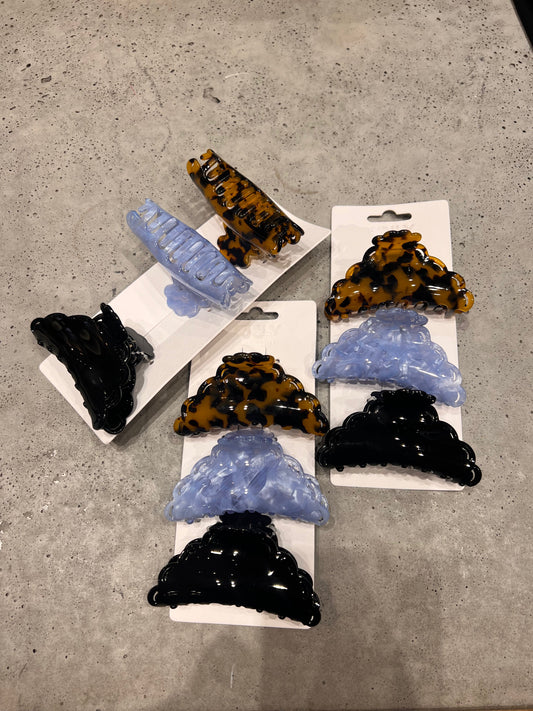 ONLY - 3-PAK HÅRKLEMMER - HANNAH - CHOCOLATE TRUFFLE