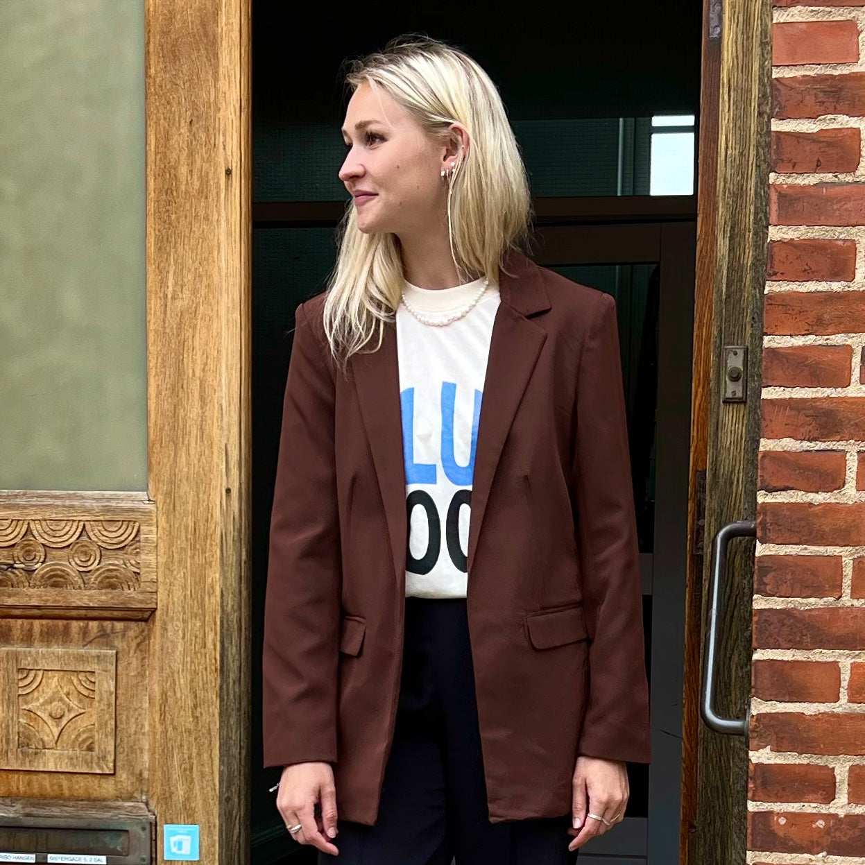 PIECES - BLAZER - BOSSY 17114792 - CHICORY COFFEE