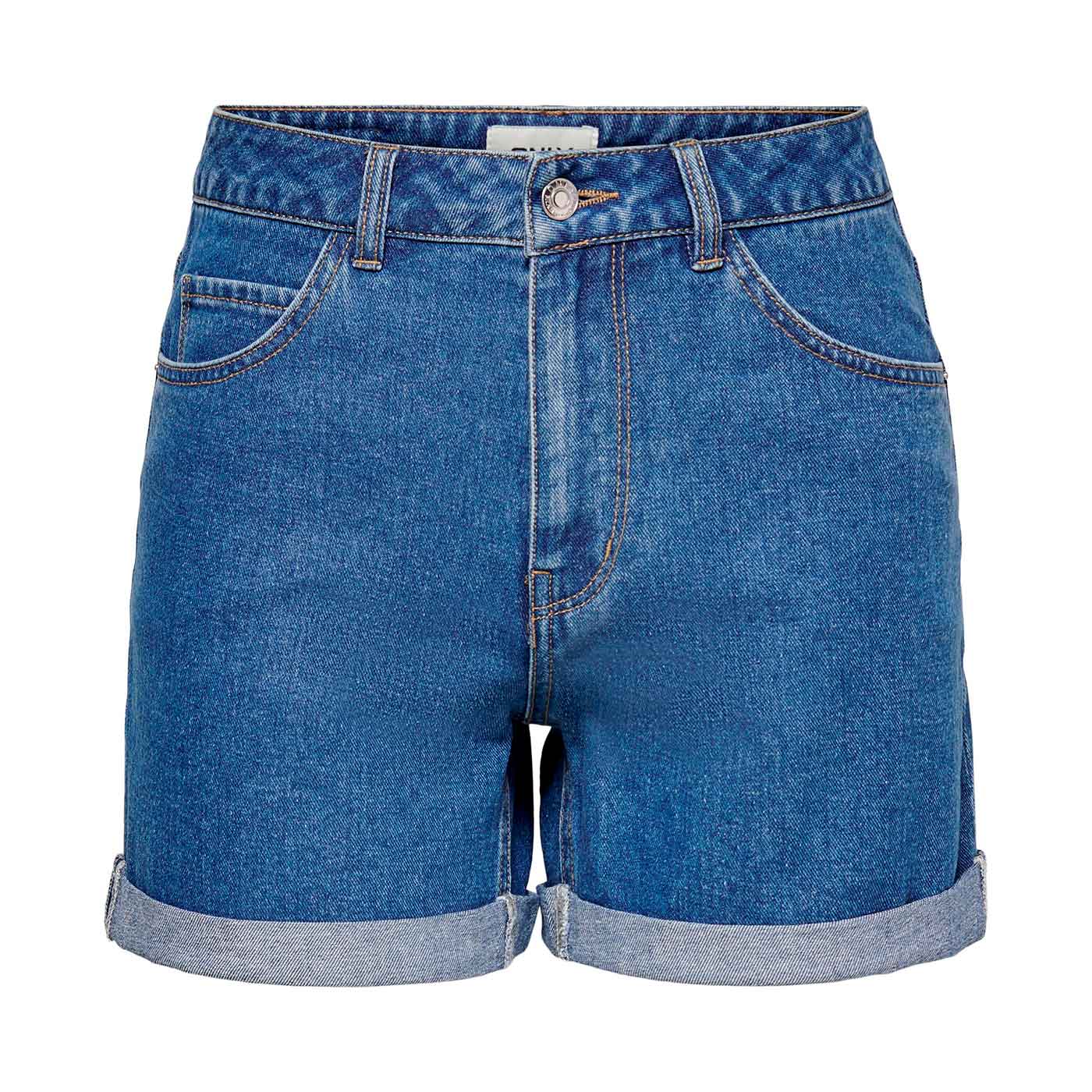 ONLY - SHORTS - VEGA HW MOM 15230571 - MEDIUM BLUE DENIM